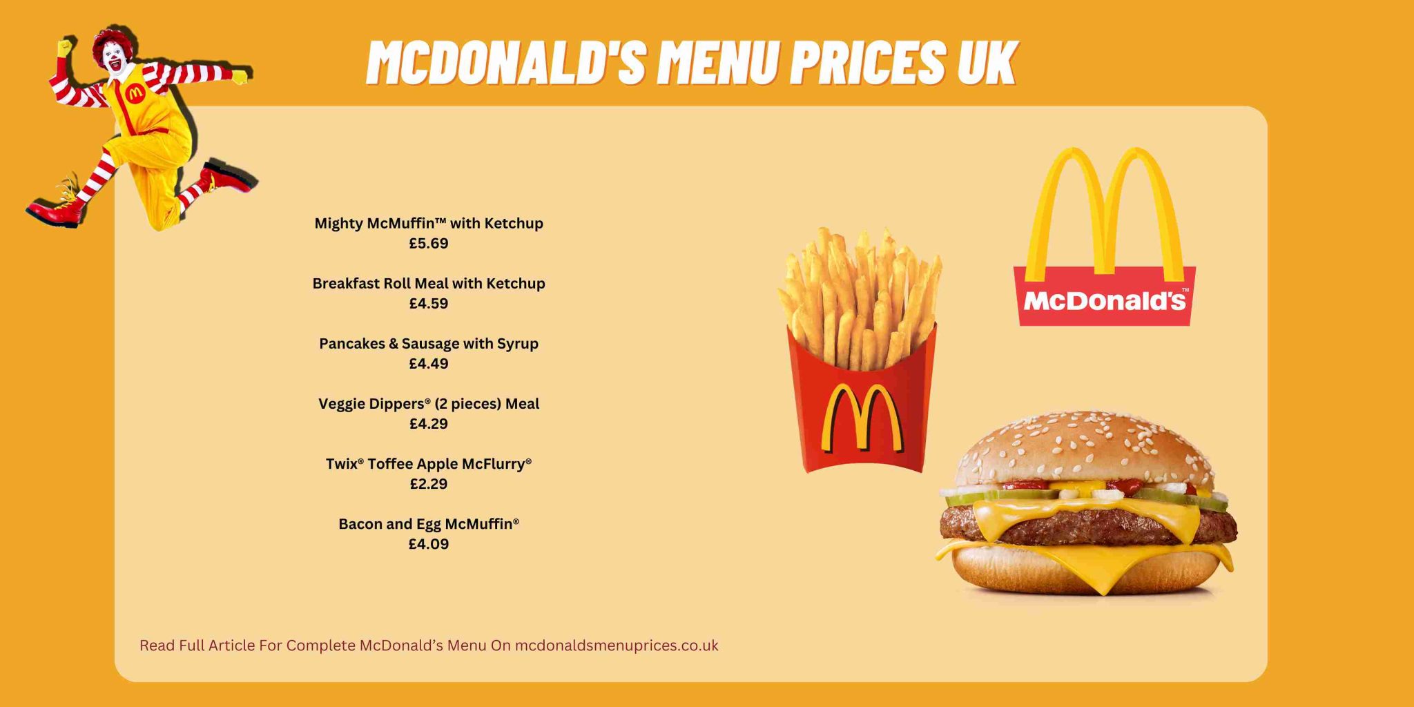 McDonald's Menu UK with Prices [January 2024] Updated] ️